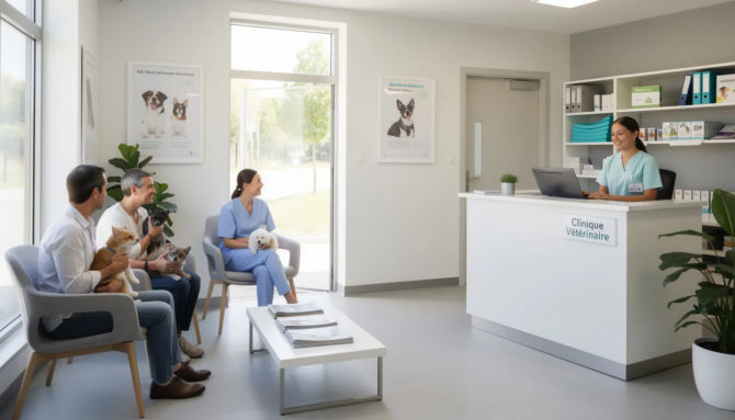 Programme détaillé de la formation d’auxiliaire vétérinaire à distance Salle d'attente de vétérinaire.