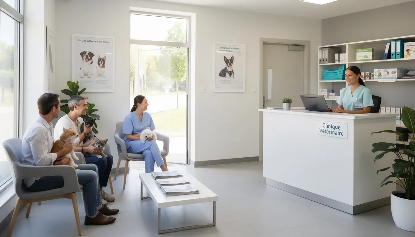 Programme détaillé de la formation d’auxiliaire vétérinaire à distance Salle d'attente de vétérinaire.