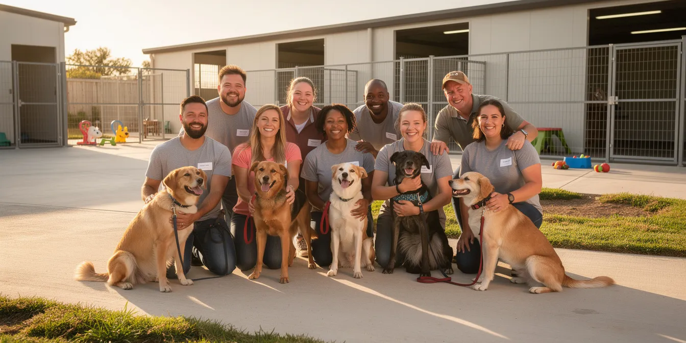 Personnel animalier en refuge